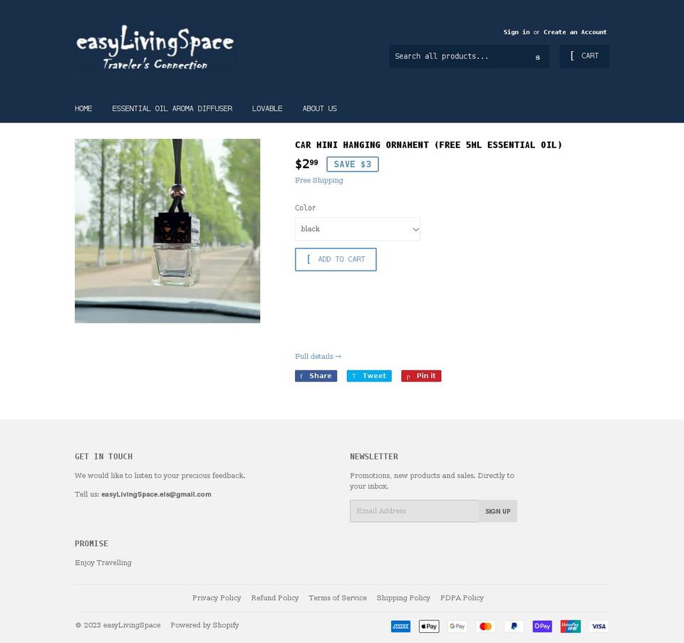 easylivingspace-rainforest.com shopify website screenshot
