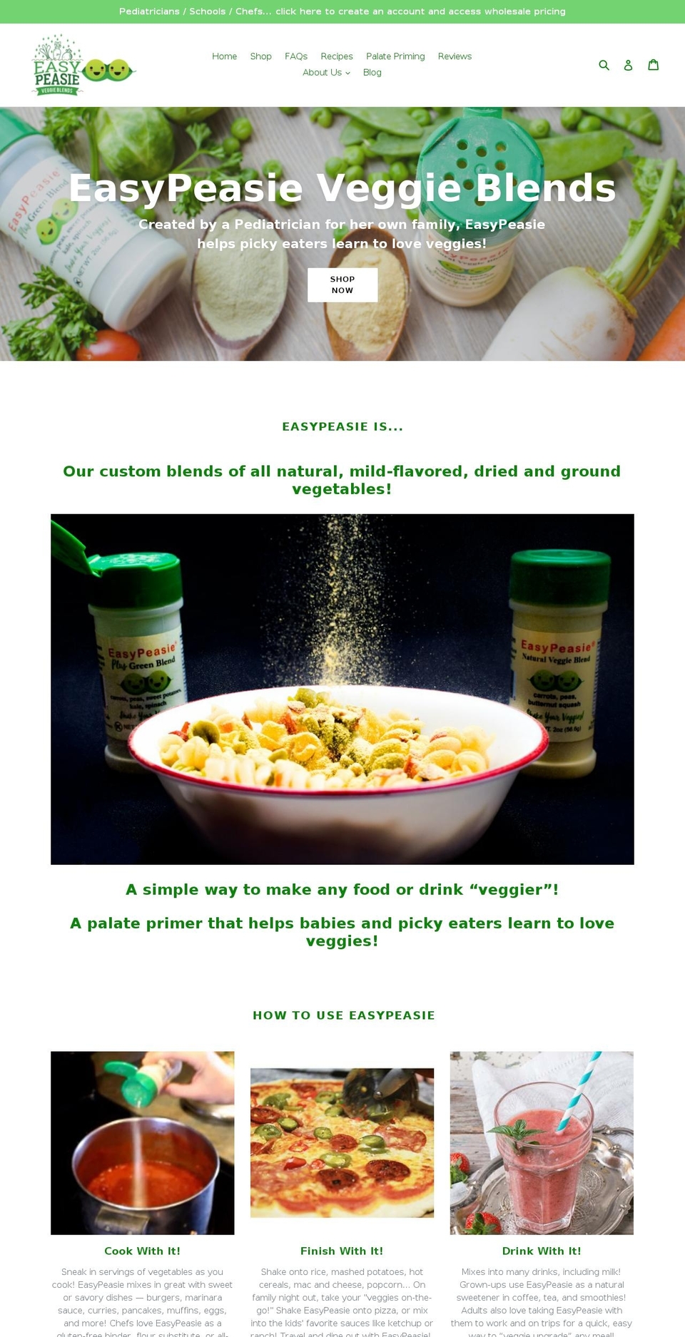 easypeasie.com shopify website screenshot