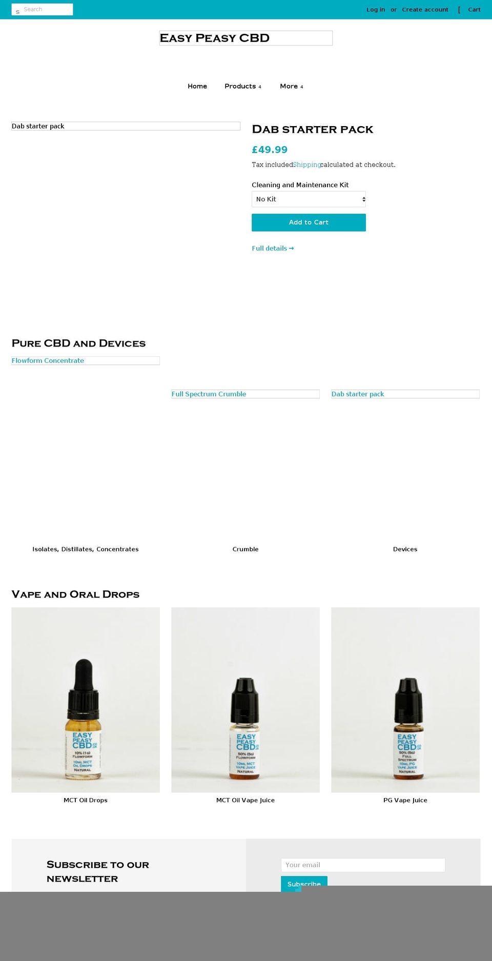 easypeasycbd.co.uk shopify website screenshot