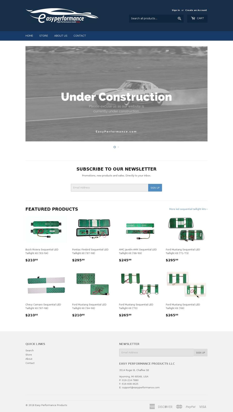 easyperformance.com shopify website screenshot