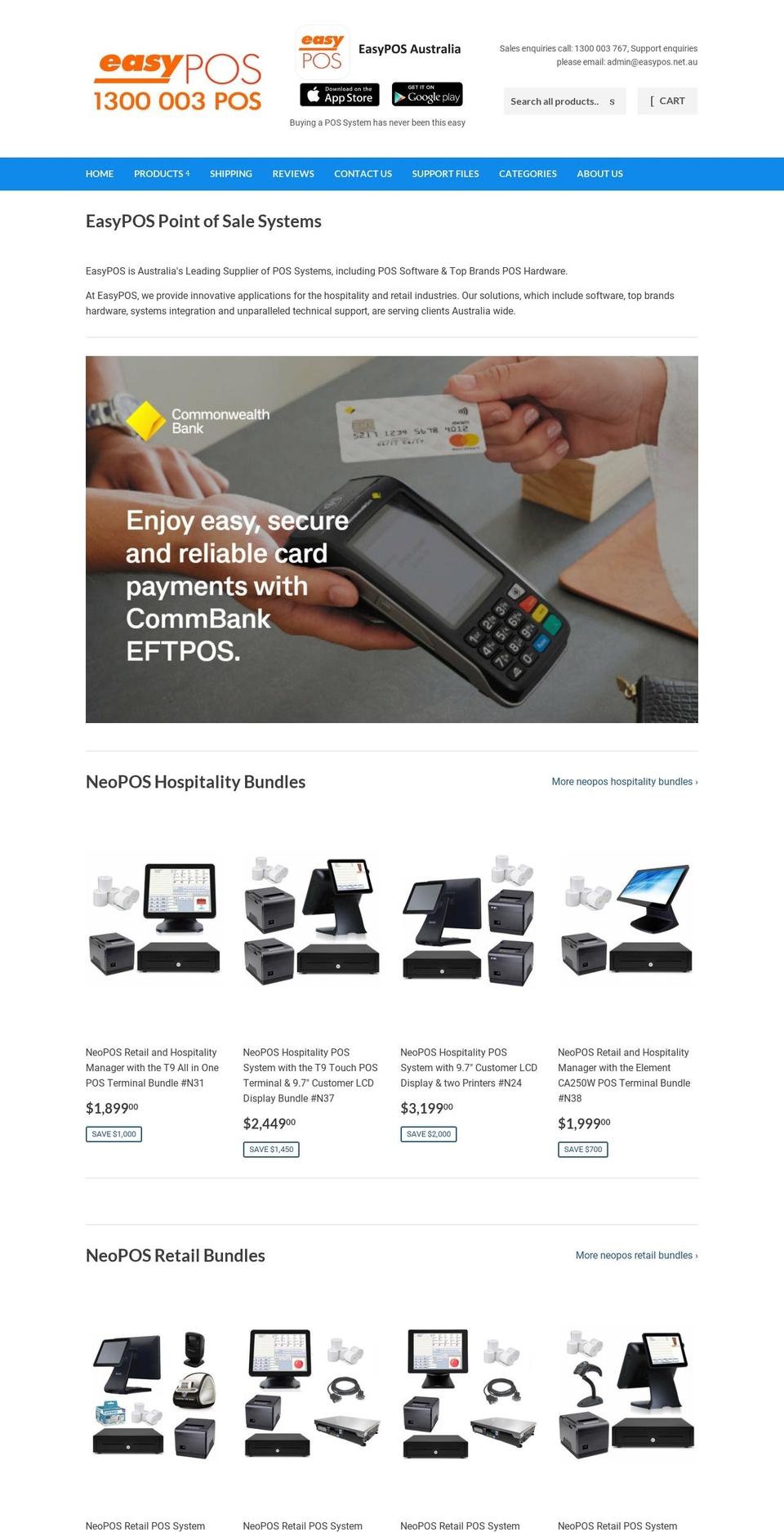 easypos.net.au shopify website screenshot