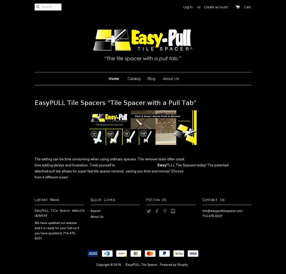 easypulltilespacer.com — Shopify storefront screenshot