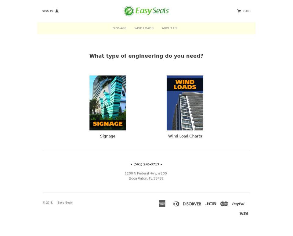 easyseals.com shopify website screenshot