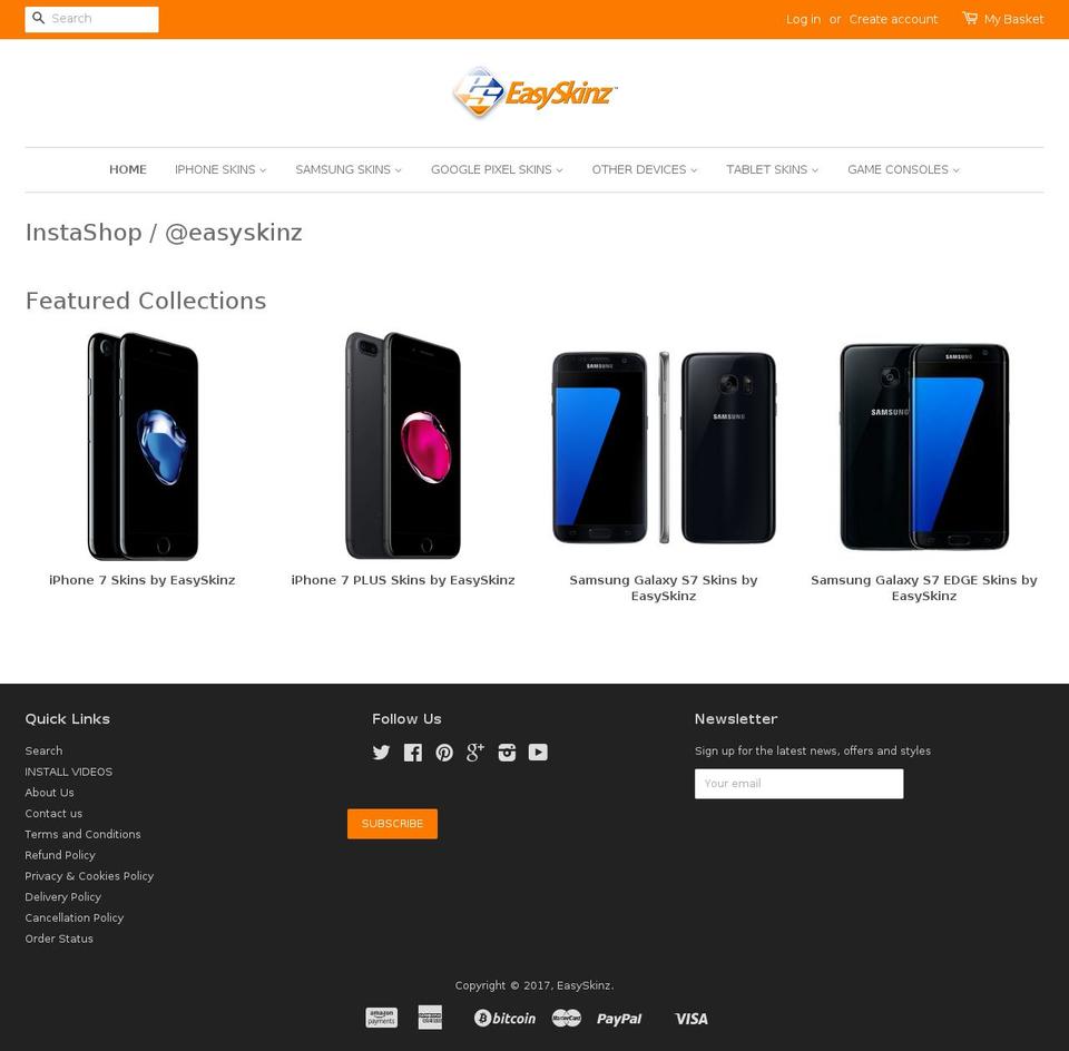 easyskinz.com shopify website screenshot