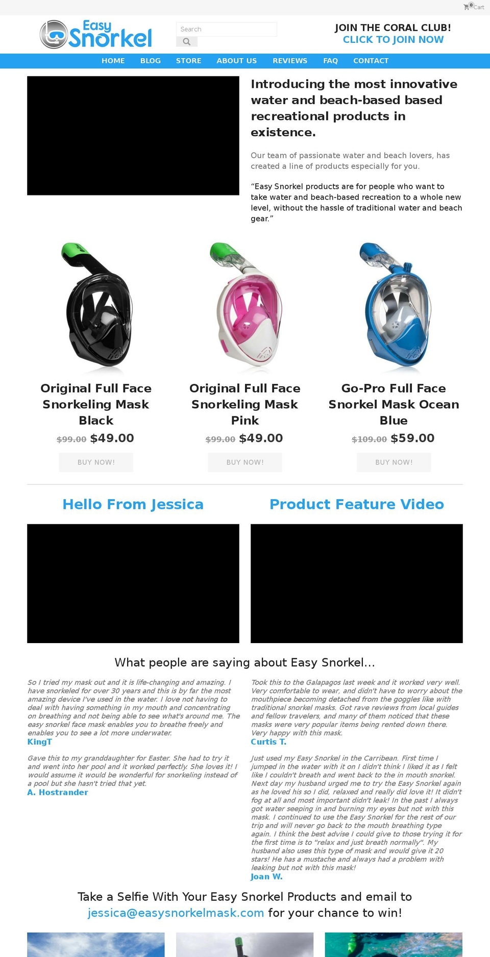 easysnorkelmask.com — Shopify storefront screenshot