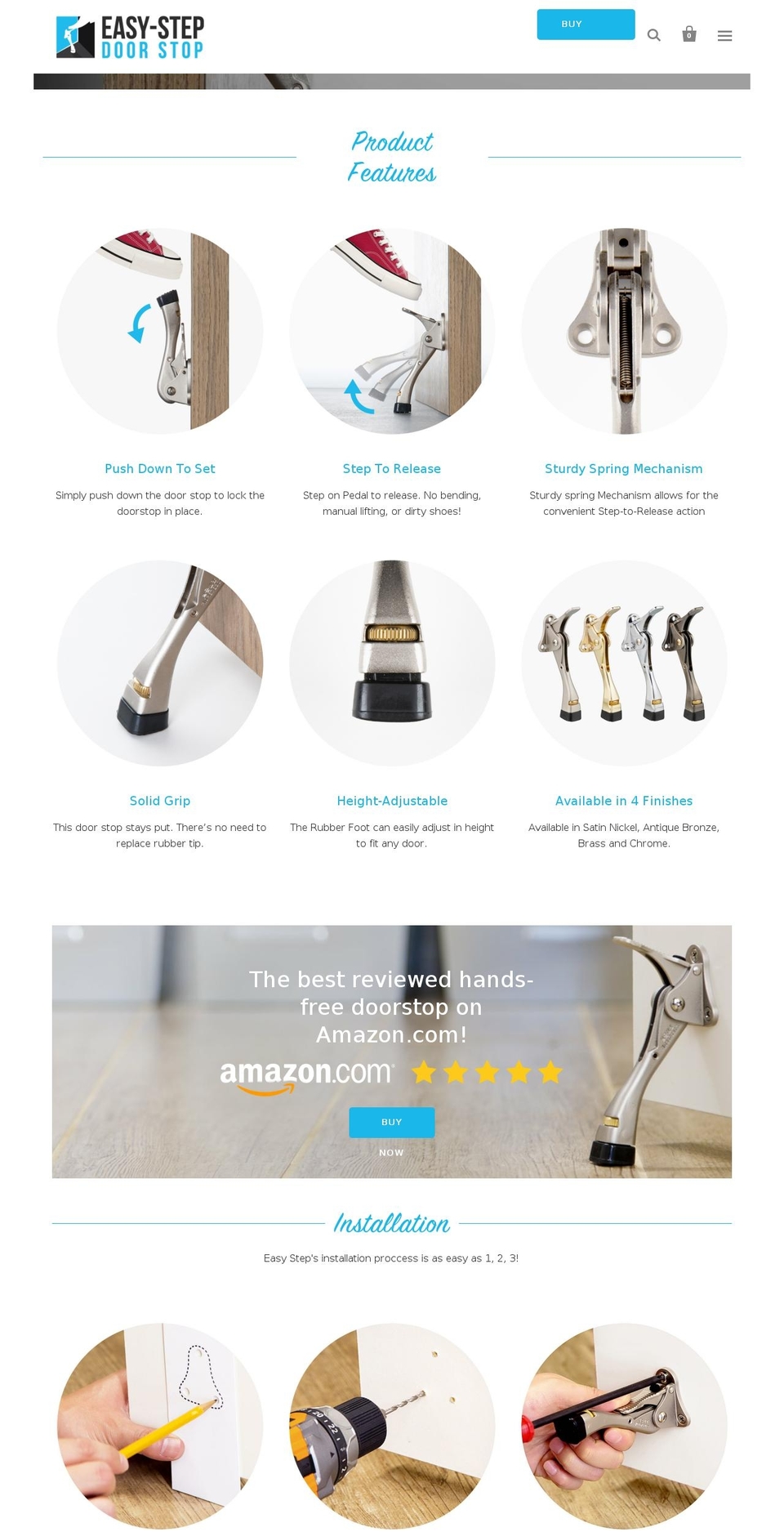 EasyStep Shopify theme site example easystepdoorstop.com