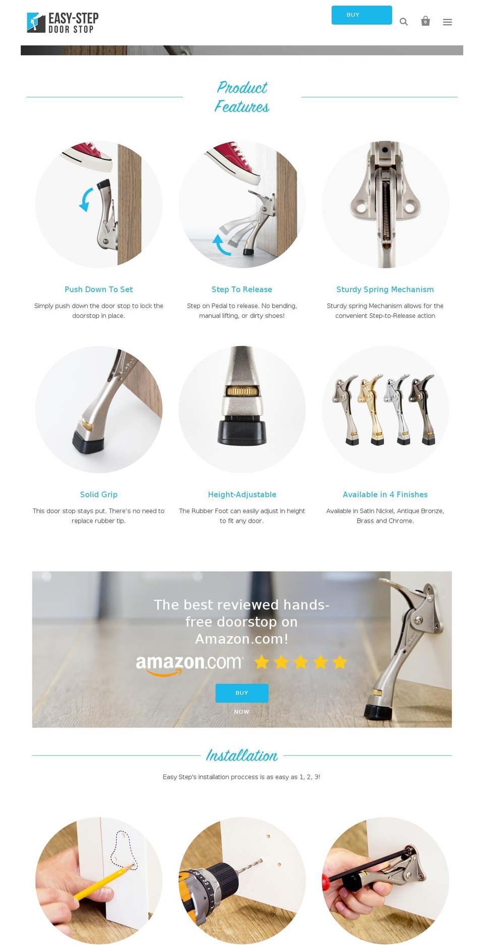 EasyStep Shopify theme site example easystepdoorstops.com