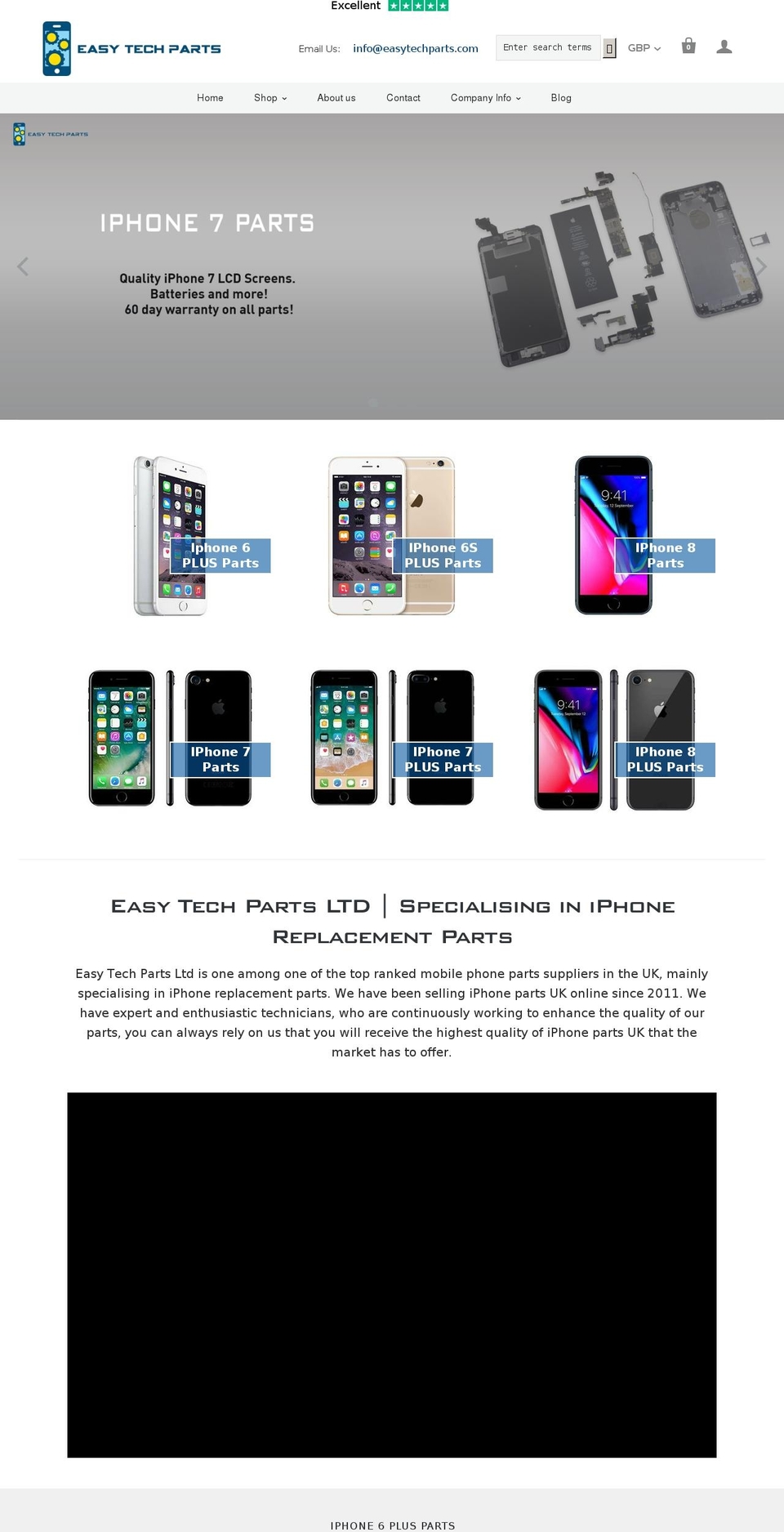 easytechparts.com shopify website screenshot