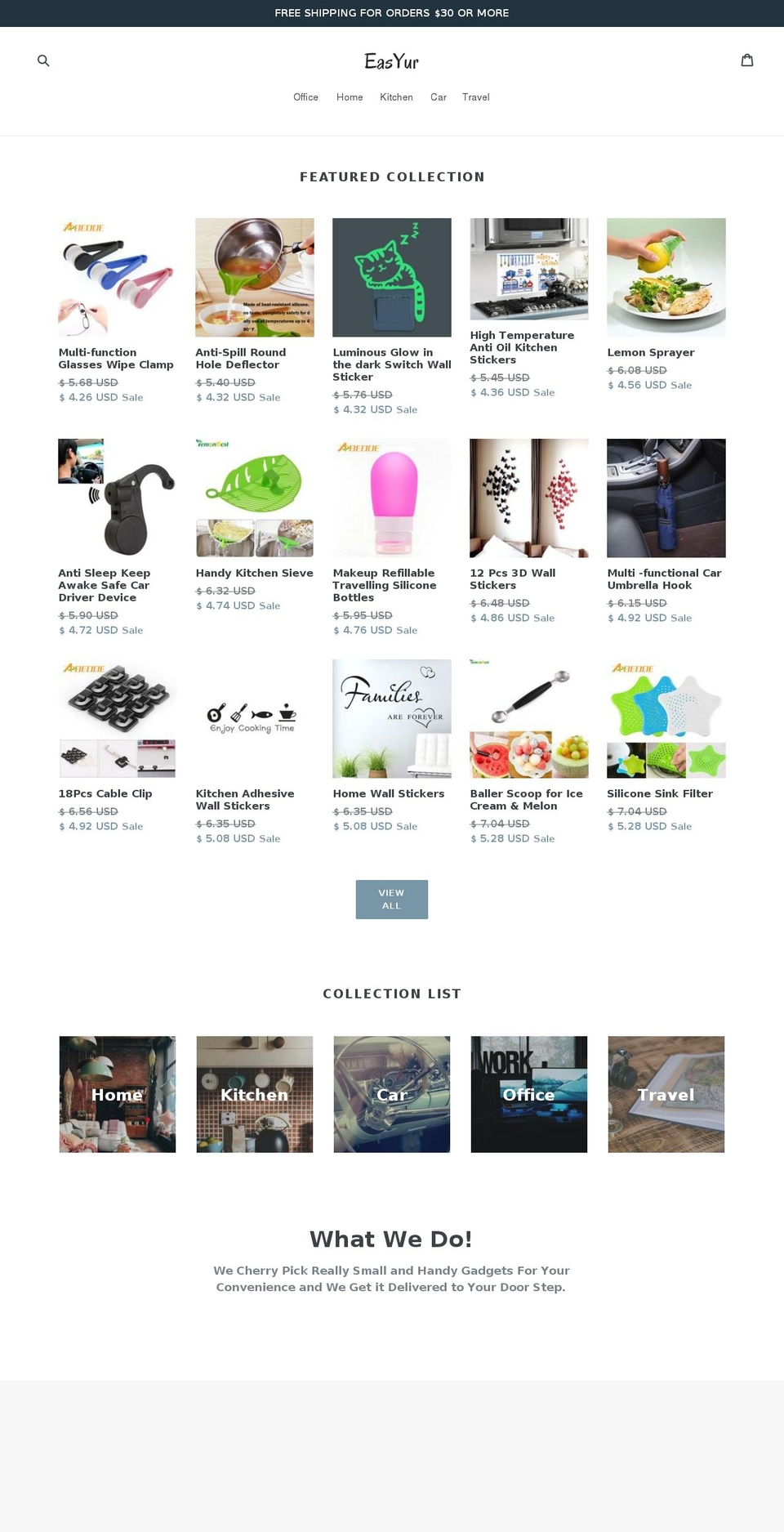 easyur.com — Shopify storefront screenshot