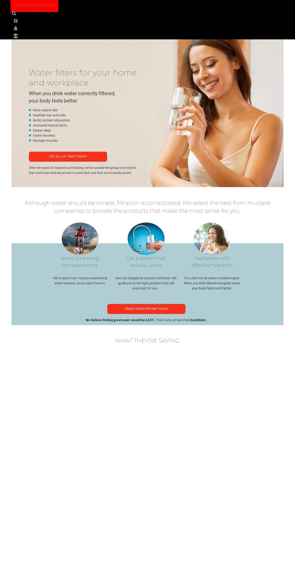 easywatersolutions.com.au shopify website screenshot