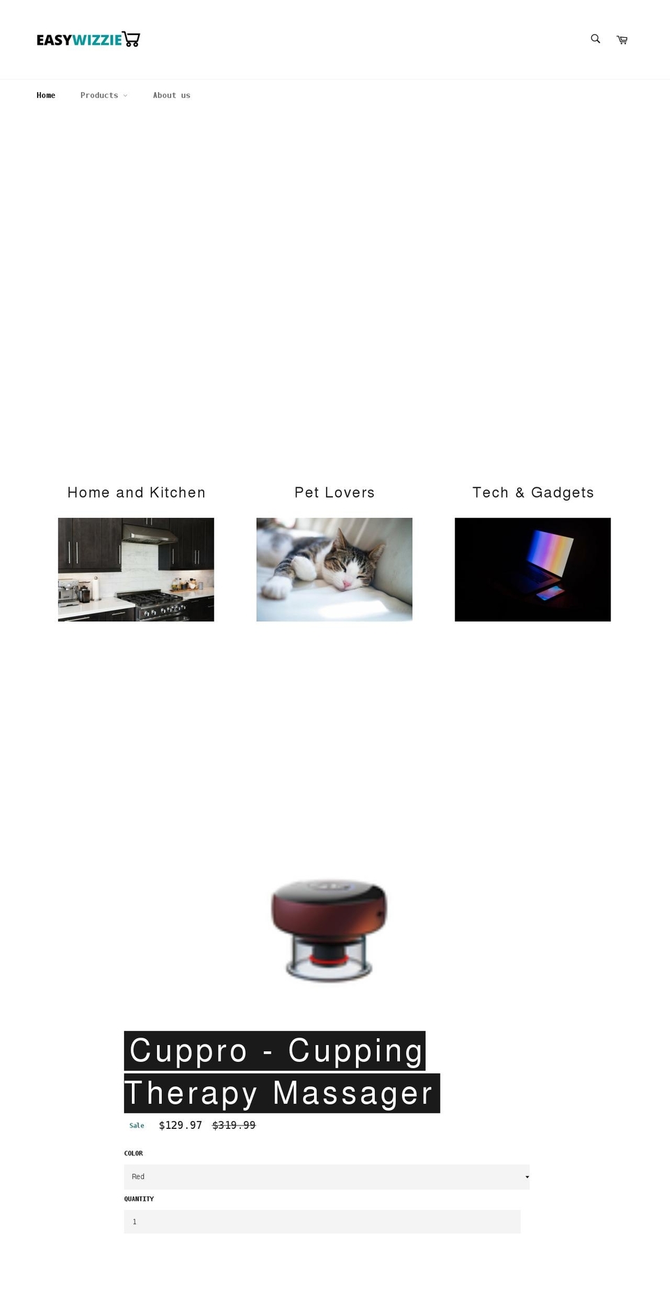 easywizzie.com shopify website screenshot