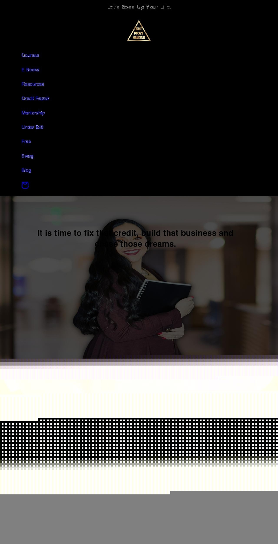 eat-pray-hustle.com shopify website screenshot