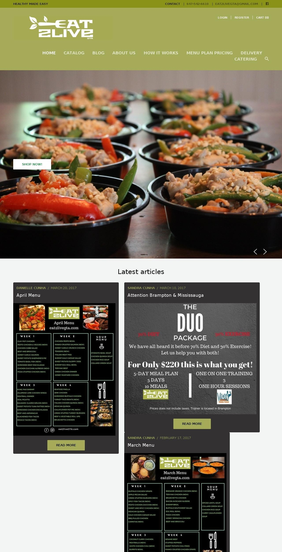 eat2livegta.com shopify website screenshot