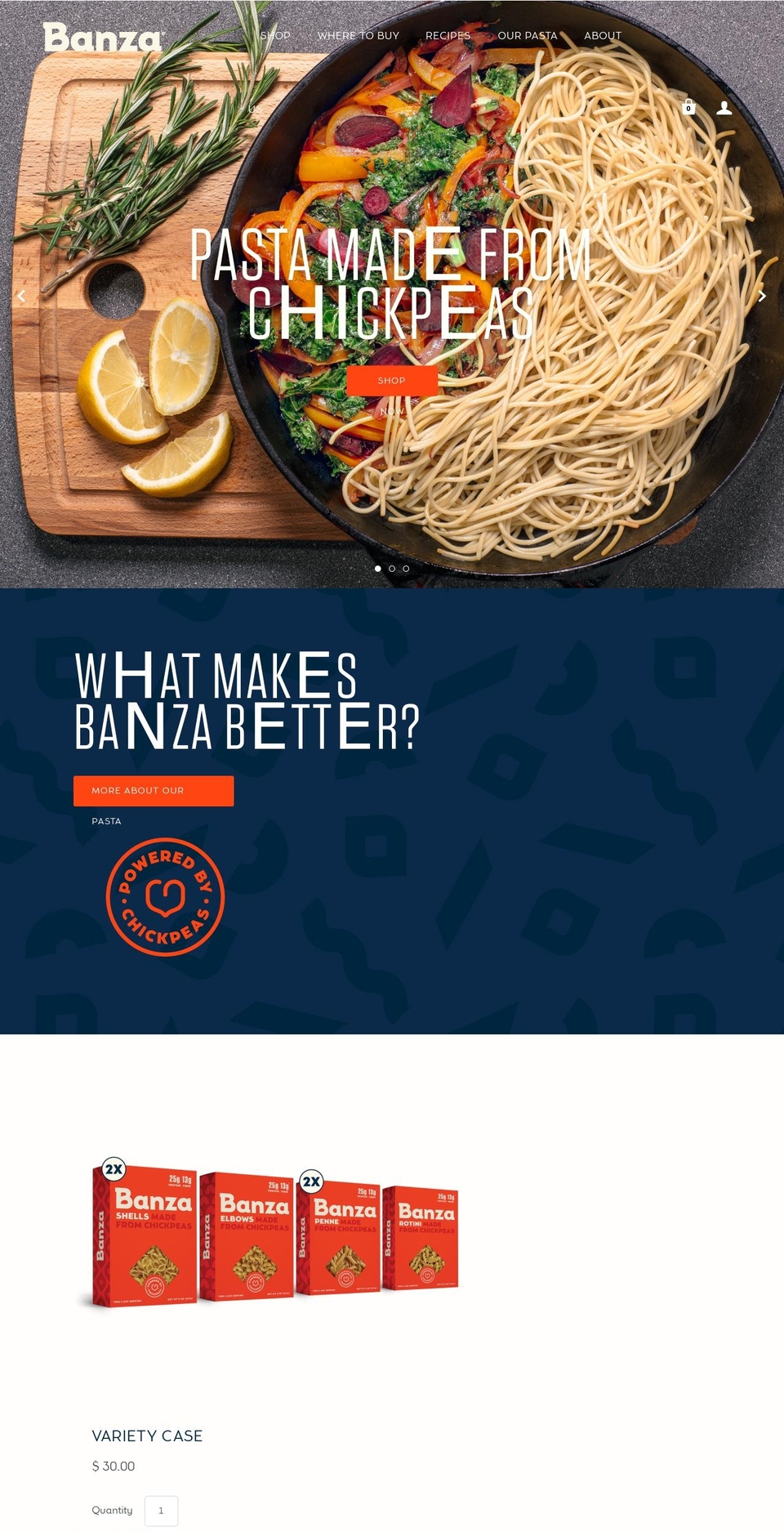 eatbanza.com shopify website screenshot