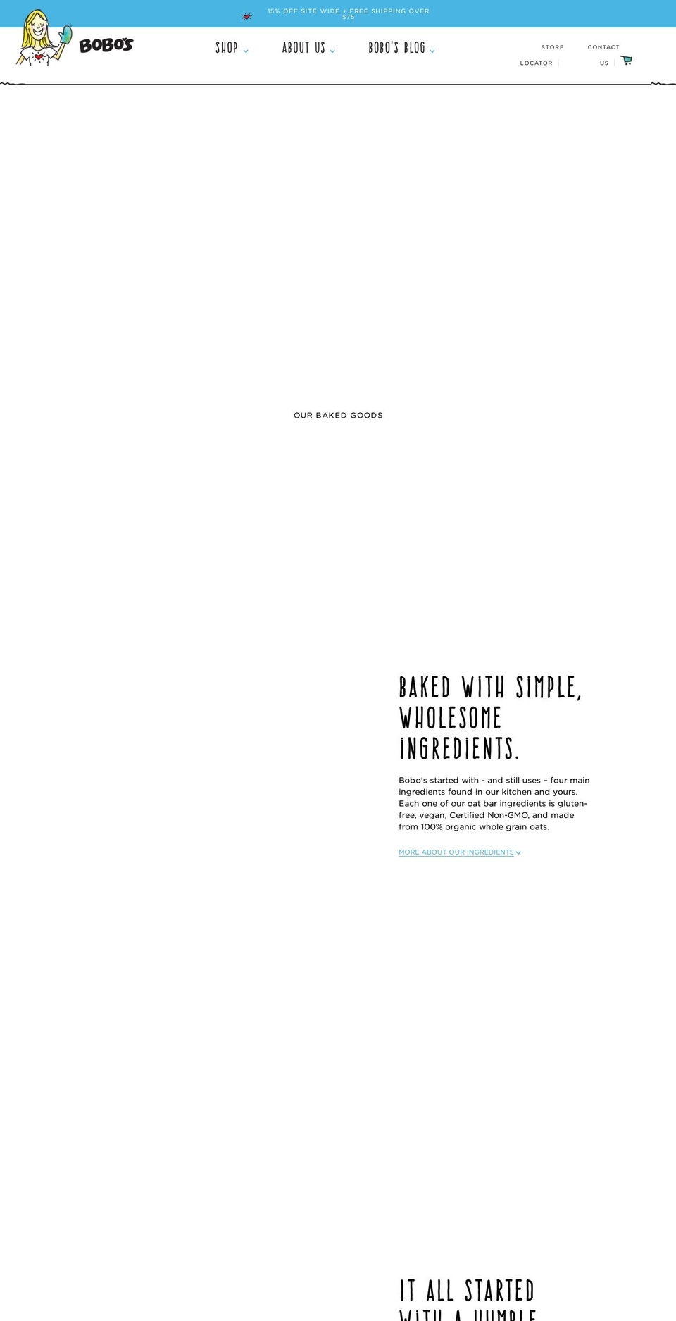 eatbobos.com shopify website screenshot