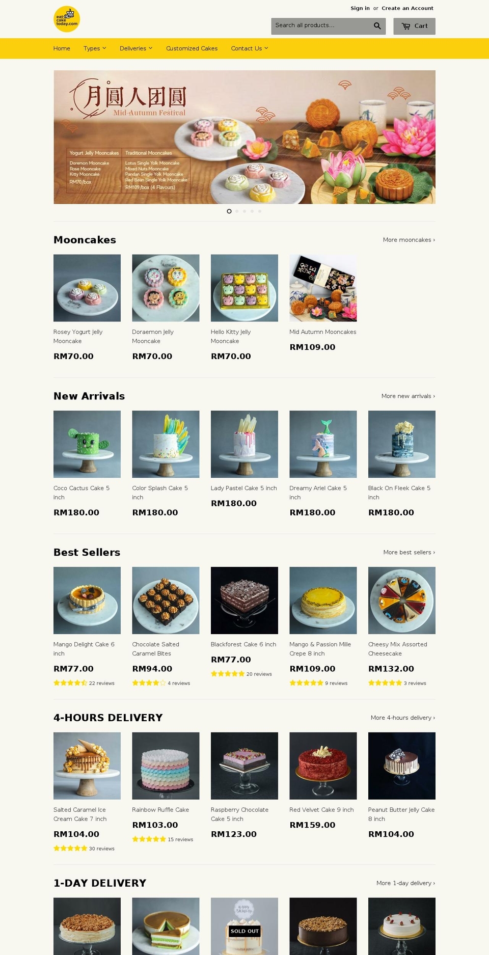 eatcake.today shopify website screenshot
