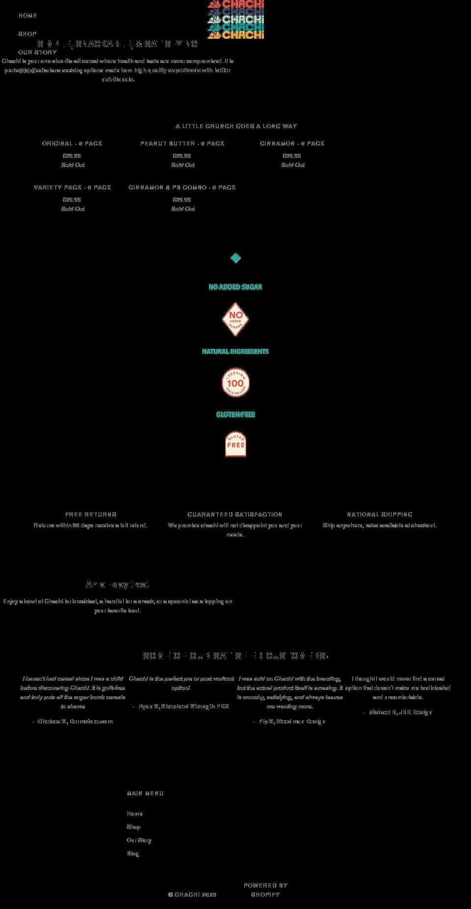 eatchachi.com shopify website screenshot