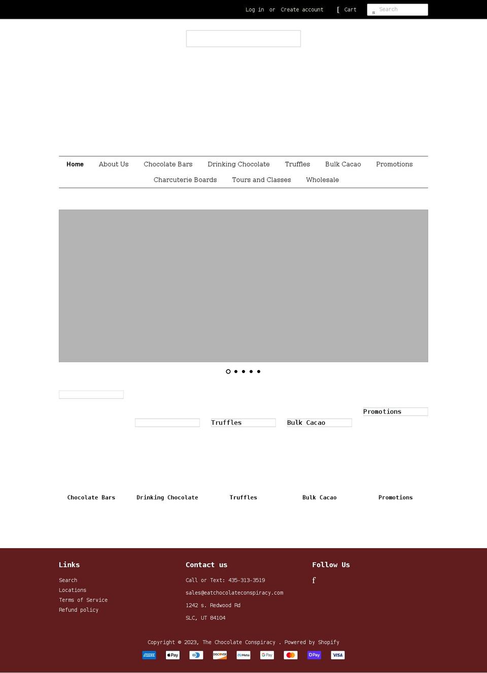 eatchocolateconspiracy.com shopify website screenshot