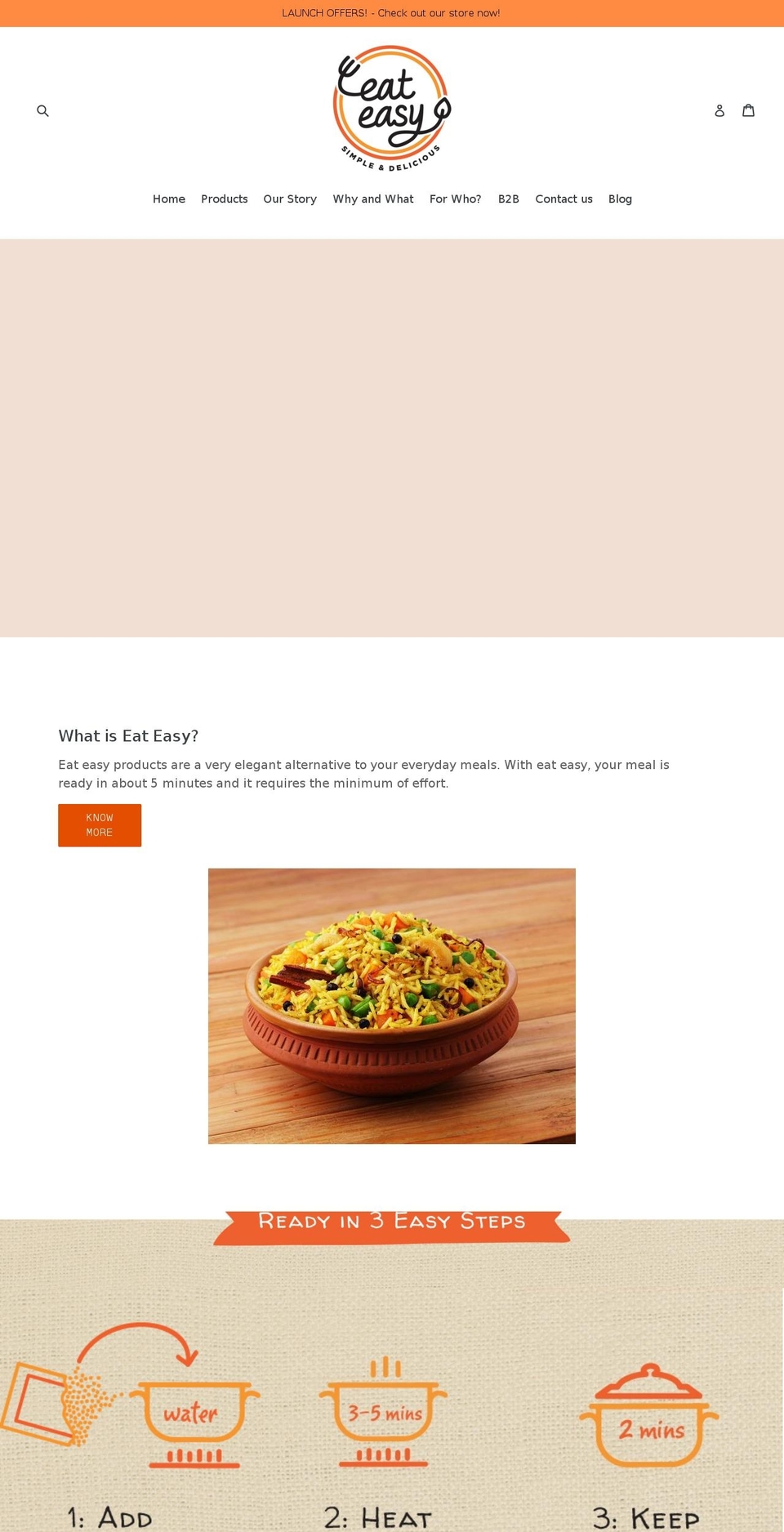 eateasyfoods.com shopify website screenshot
