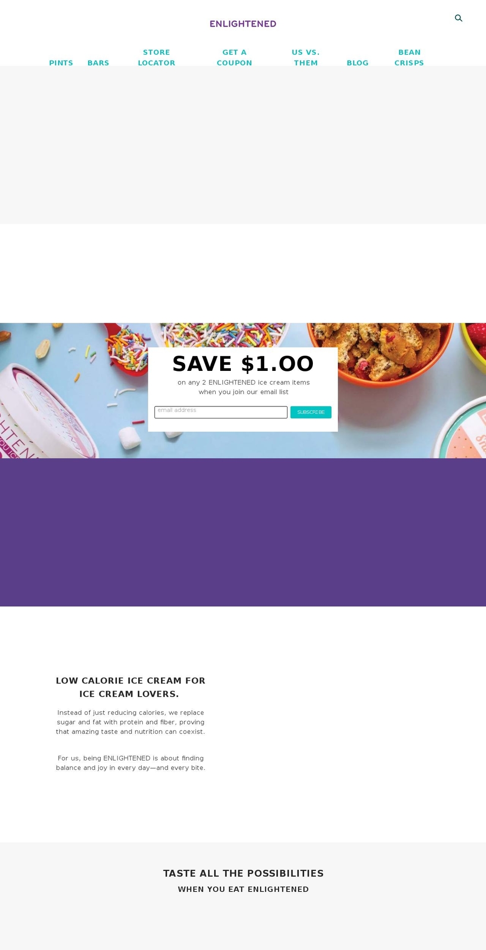 Ice Cream website June 2018 Shopify theme site example eatenlitened.com