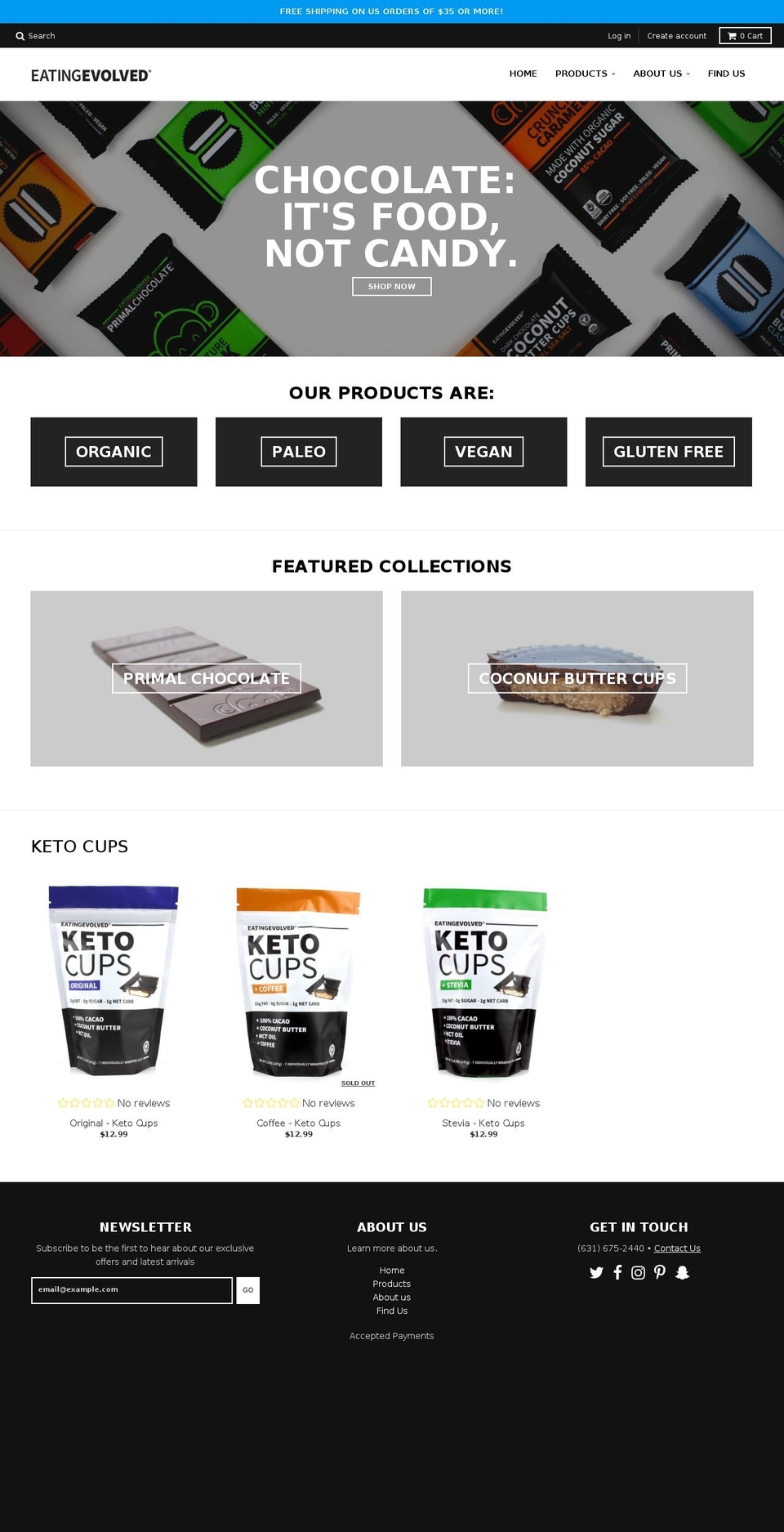 eatingevolved.com shopify website screenshot