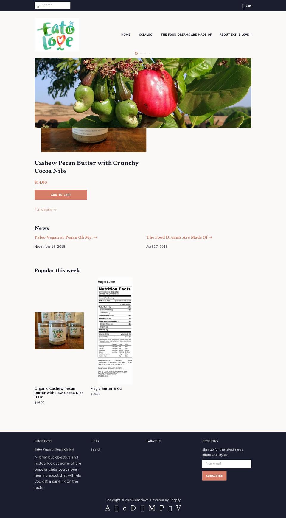 eatislove.net shopify website screenshot