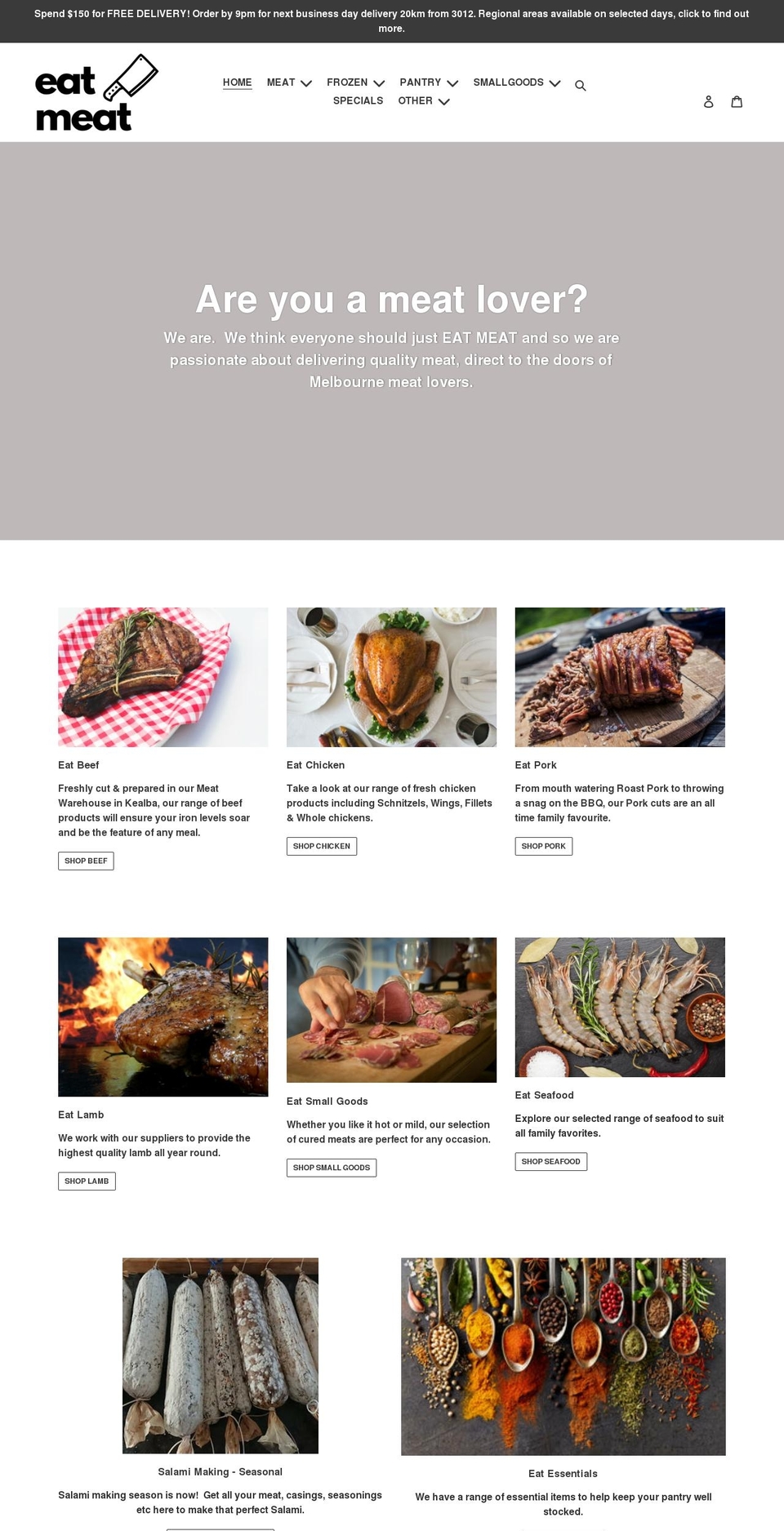 eatmeat.com.au shopify website screenshot
