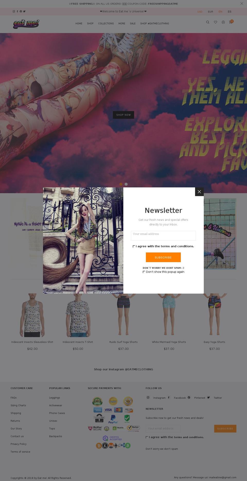 cleversoft-ione-myshopify-3-7-0 Shopify theme site example eatmeclothing.com