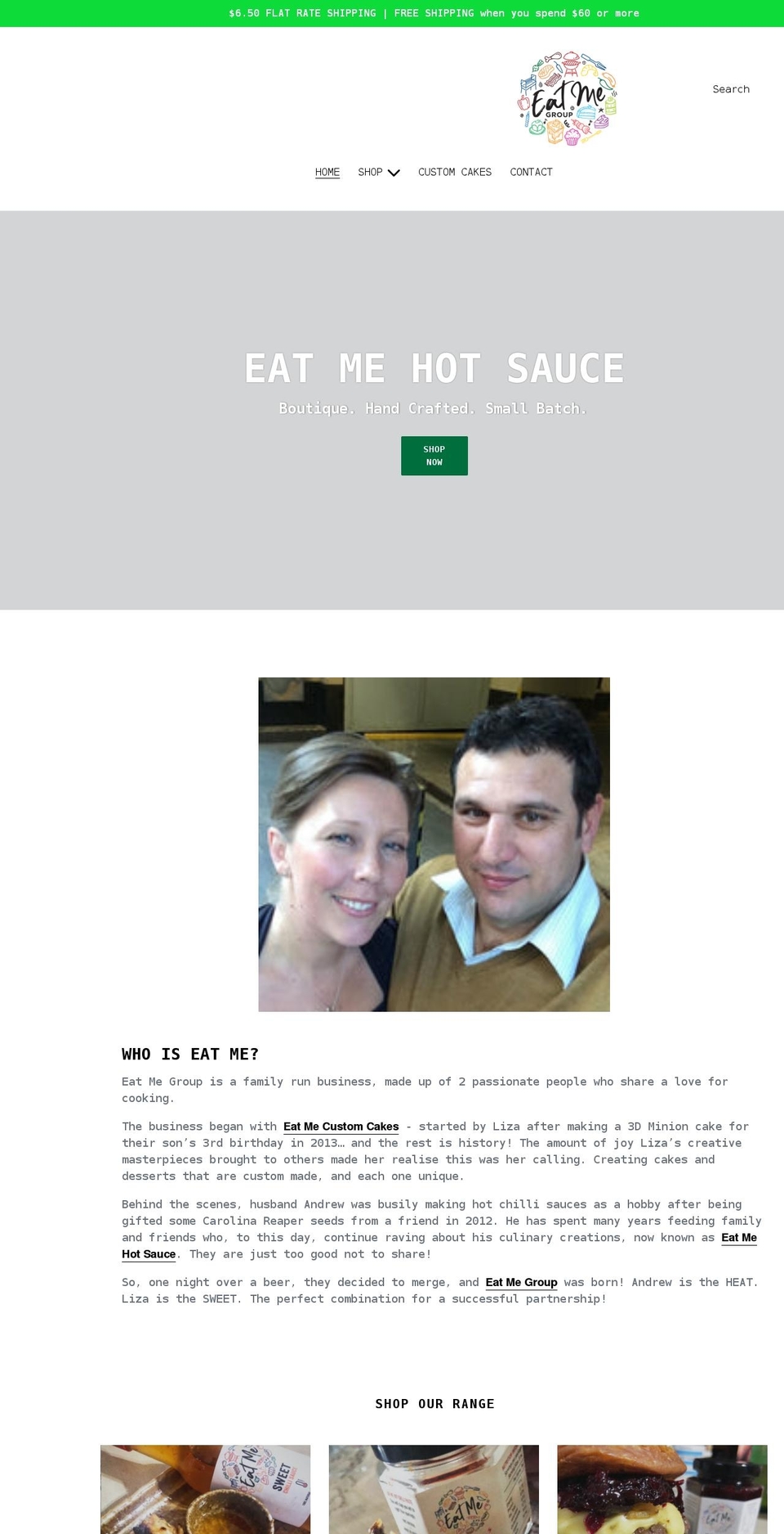 eatmegroup.com.au shopify website screenshot