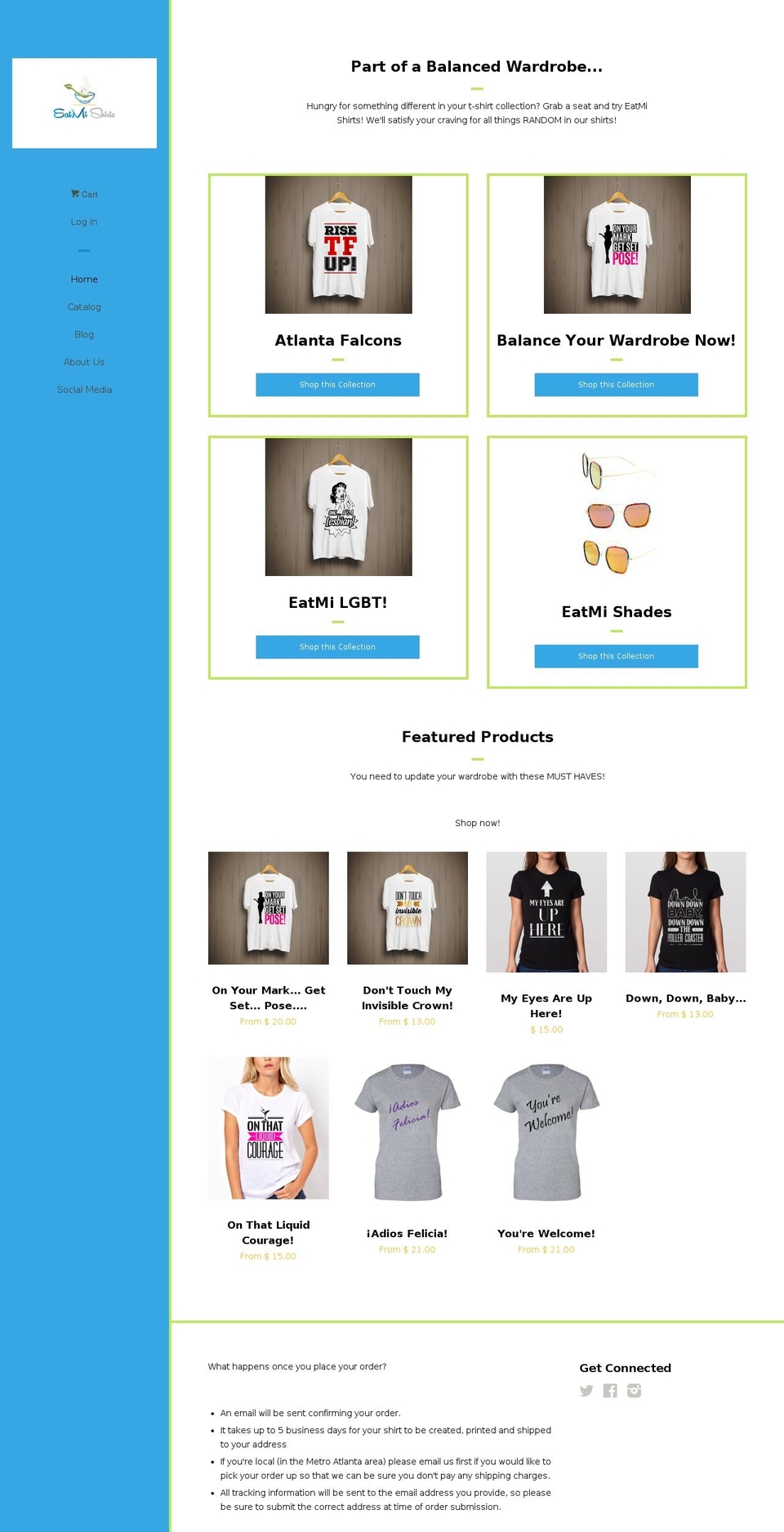 eatmishirts.com shopify website screenshot