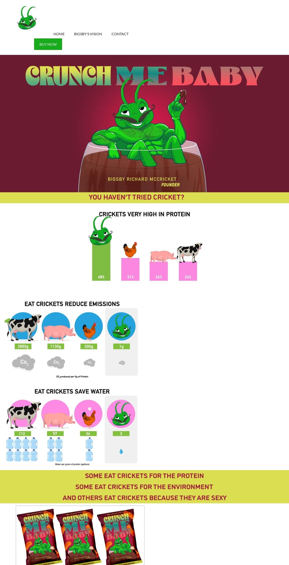 eatmorecrickets.com — Shopify storefront screenshot