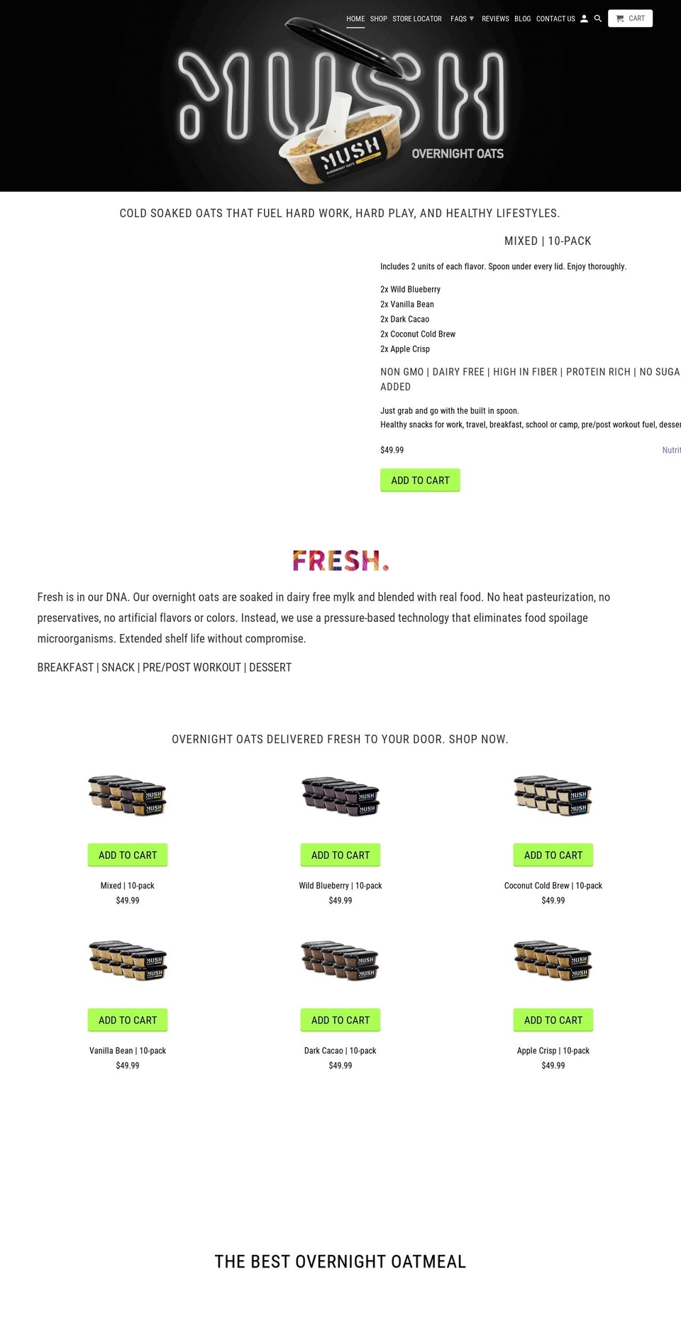eatmush.com shopify website screenshot