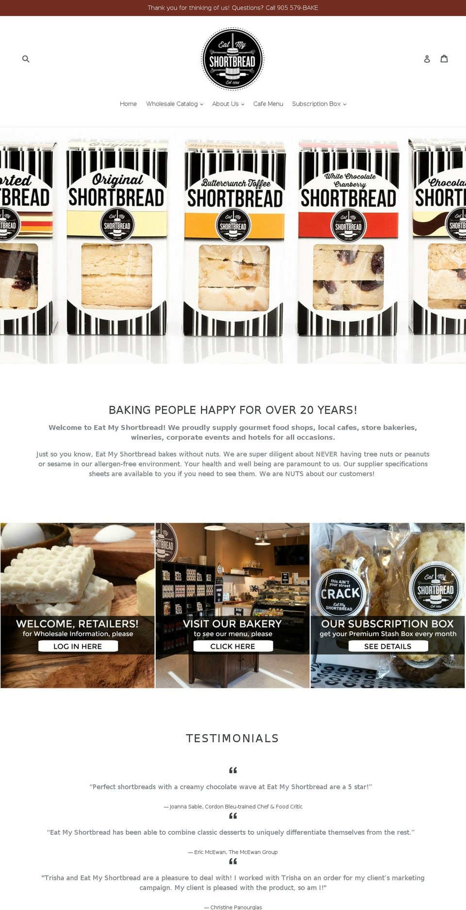 eatmyshortbread.com shopify website screenshot