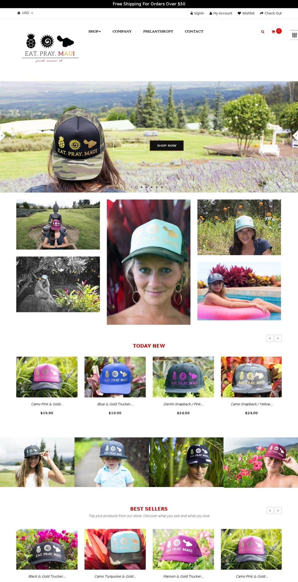 eatpraymaui.com shopify website screenshot