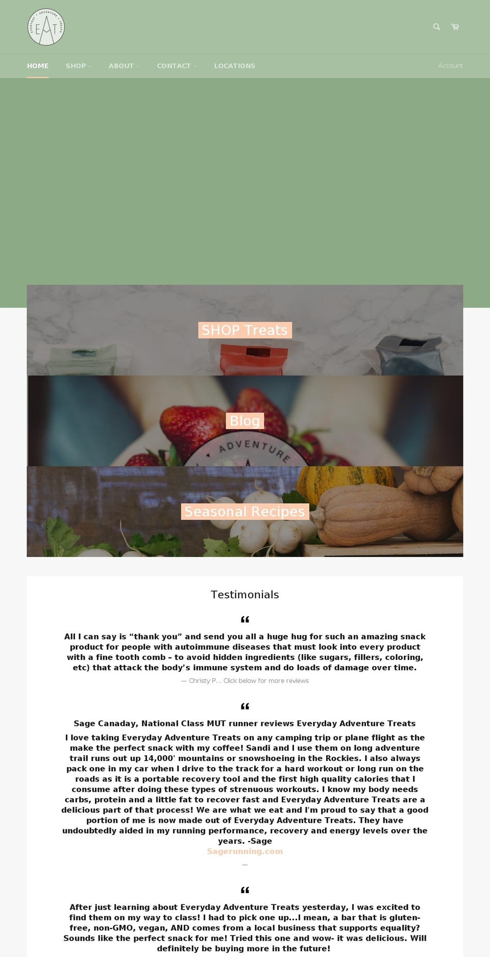 eatreats.com shopify website screenshot
