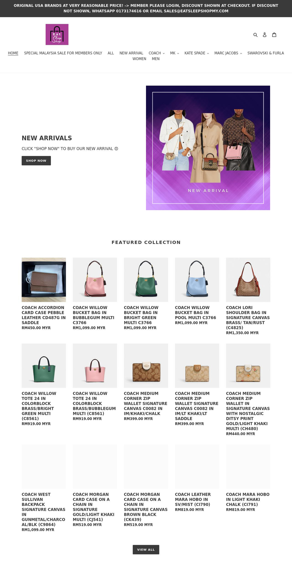 eatsleepshopmy.com shopify website screenshot