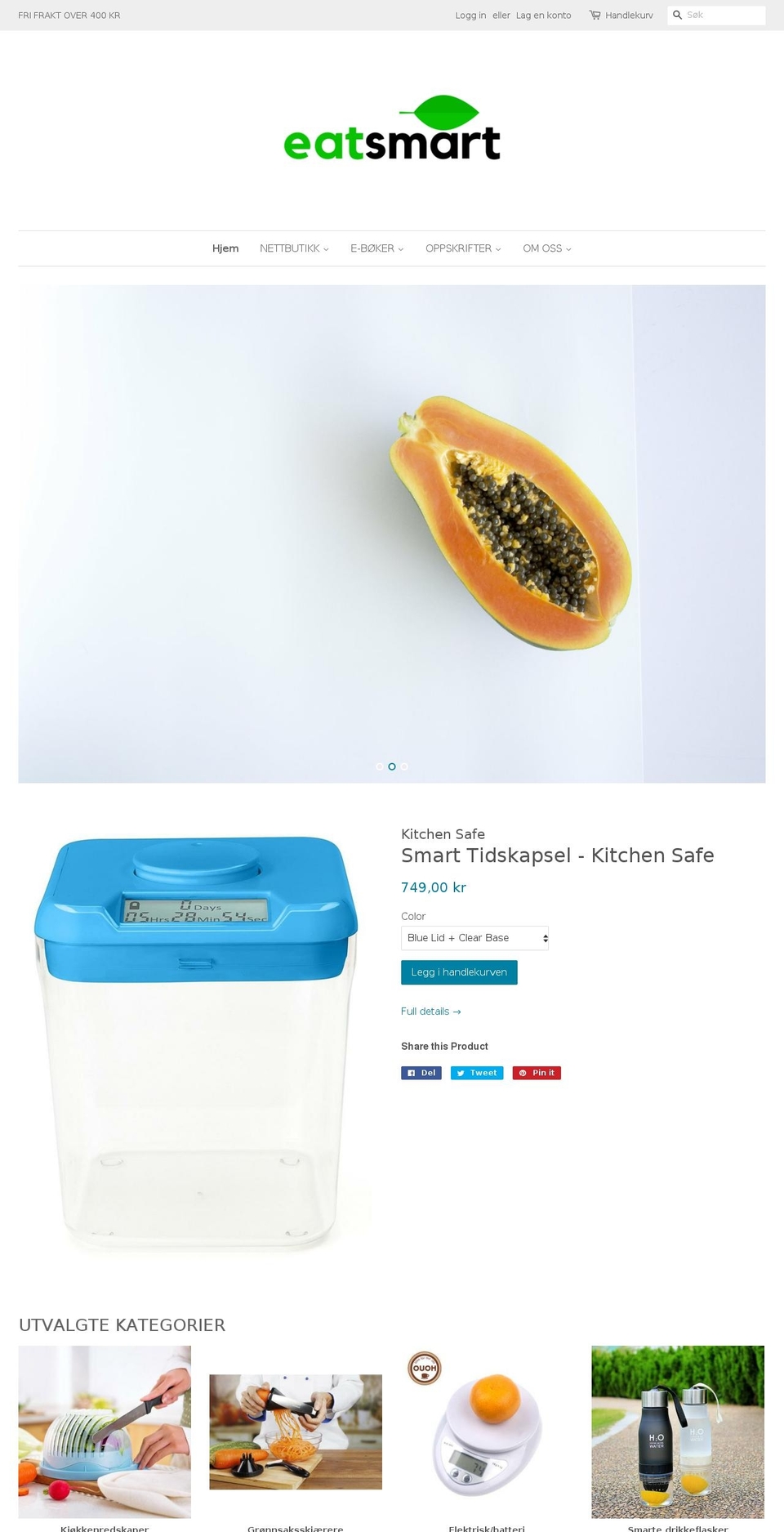 eatsmart.no shopify website screenshot