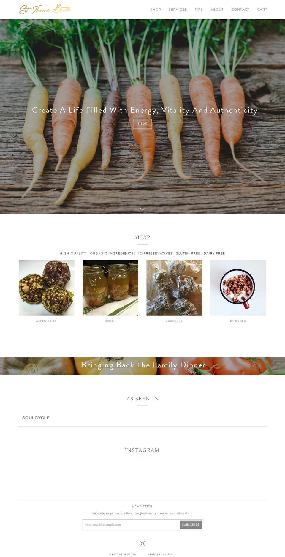 eatthrivebroth.com — Shopify storefront screenshot