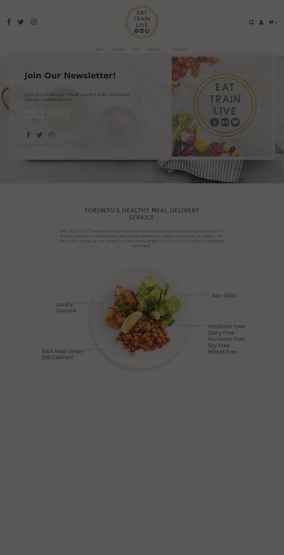 eattrainlive.ca shopify website screenshot