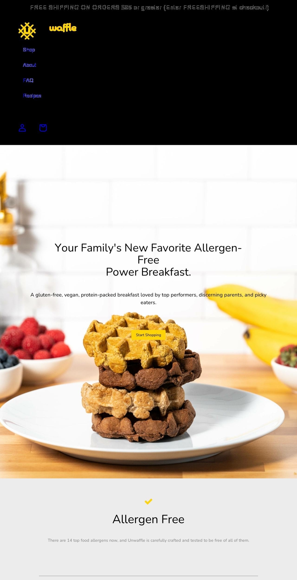 eatunwaffle.com shopify website screenshot