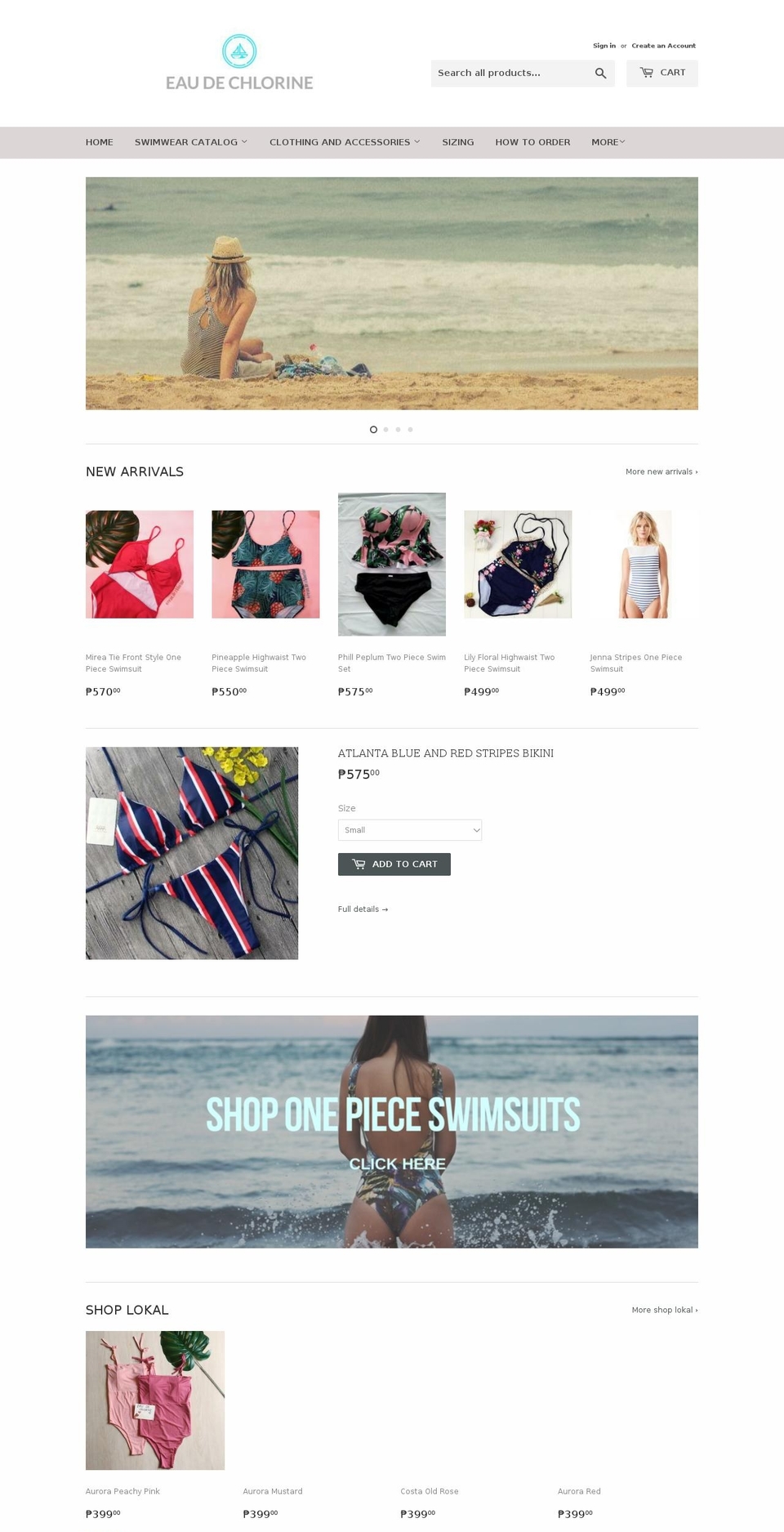 eau-de-chlorine.com — Shopify storefront screenshot