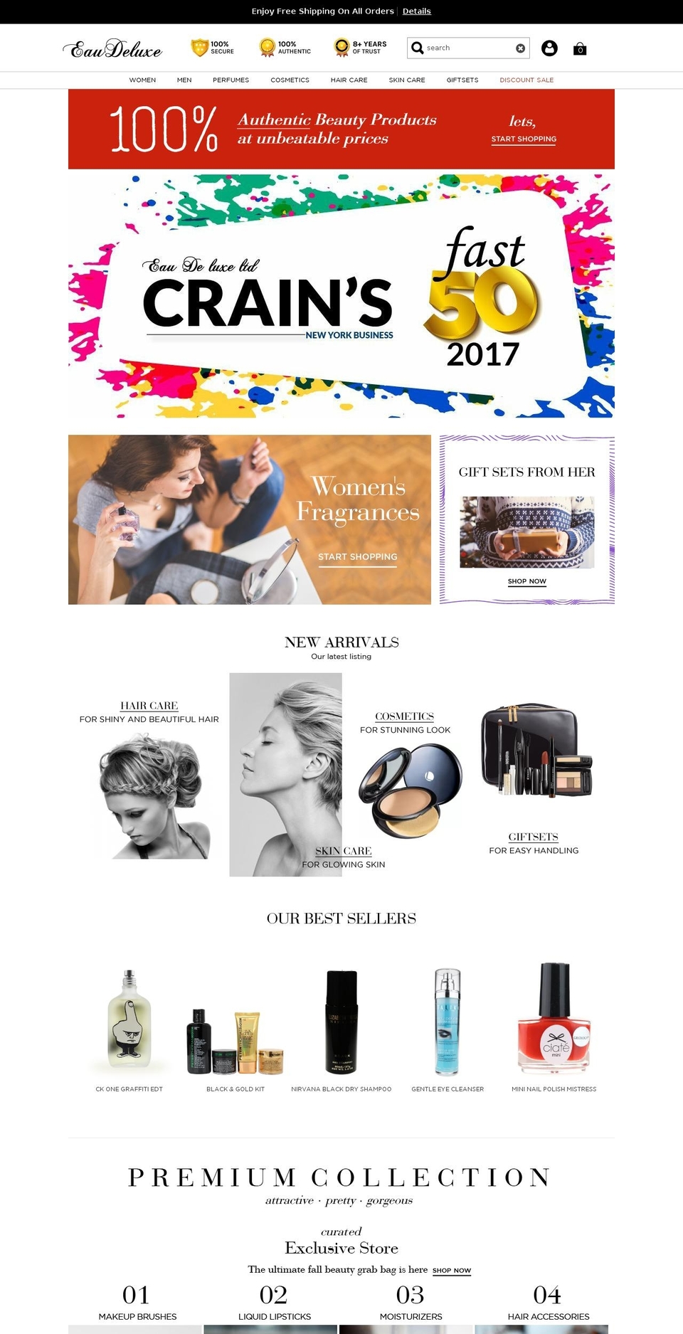 eaudeluxe.com shopify website screenshot