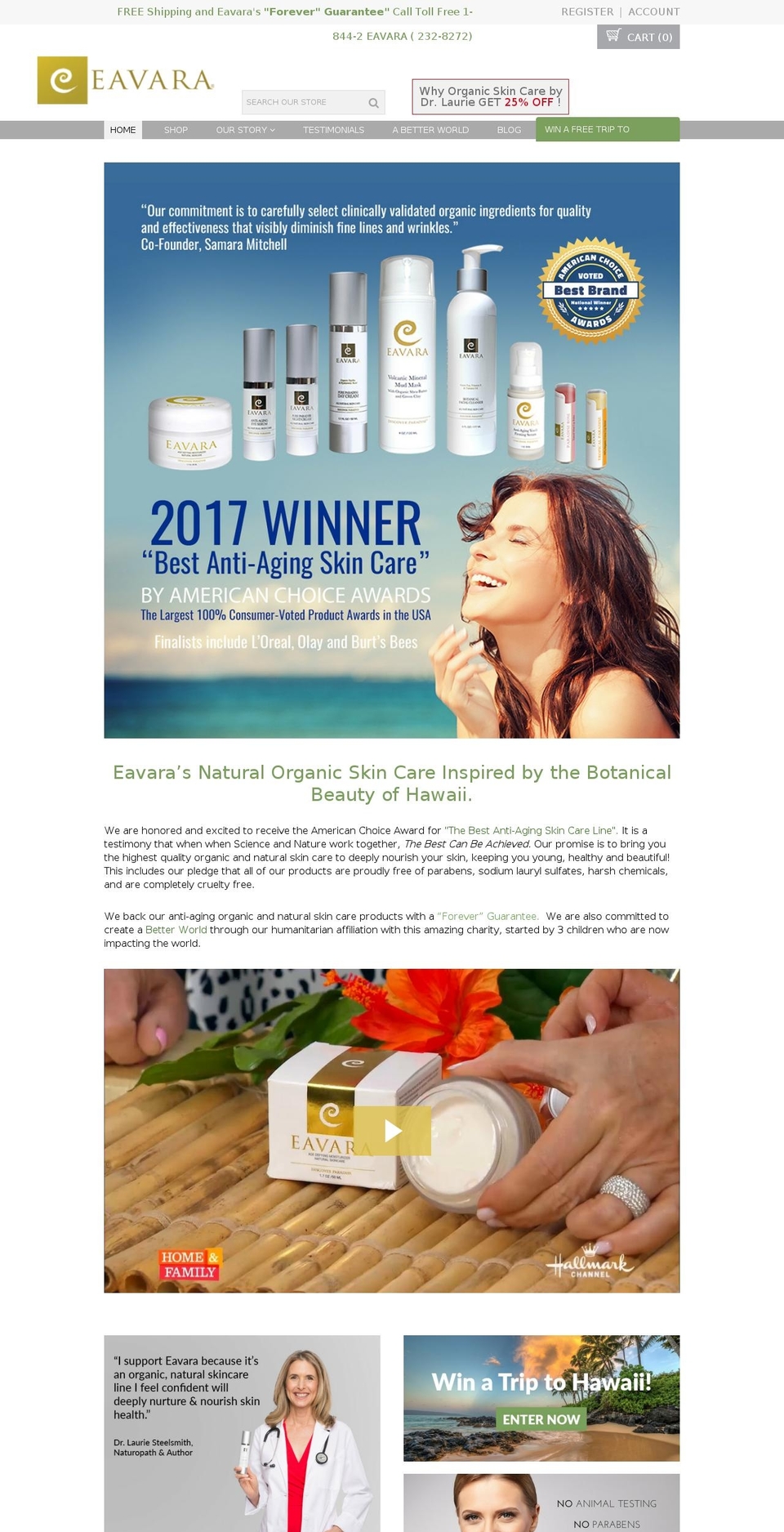 eavara.com shopify website screenshot