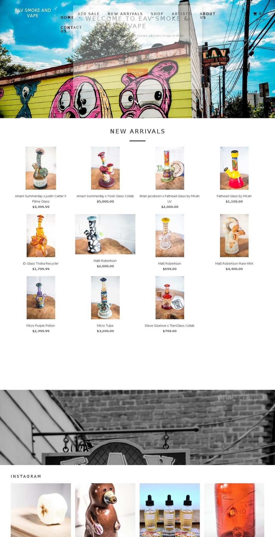 eavsmoke.com shopify website screenshot