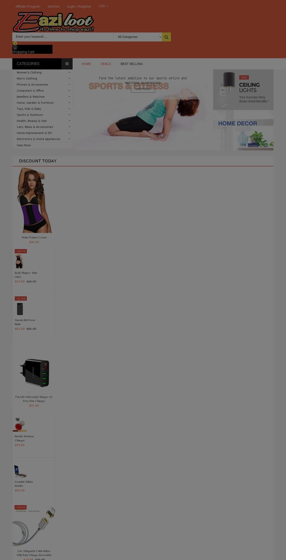 eaziloot.com — Shopify storefront screenshot