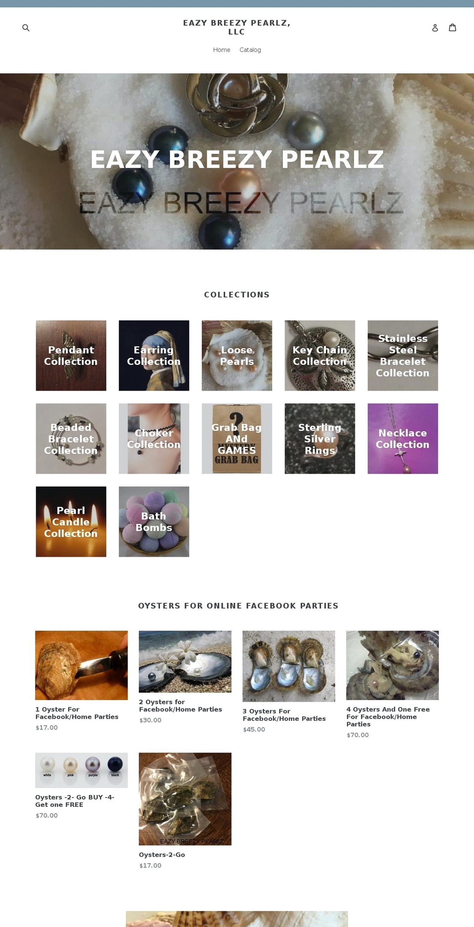 eazybreezypearlz.com — Shopify storefront screenshot