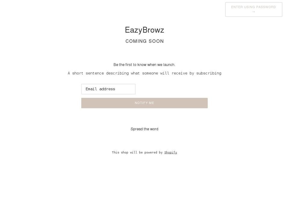 eazybrowz.myshopify.com shopify website screenshot