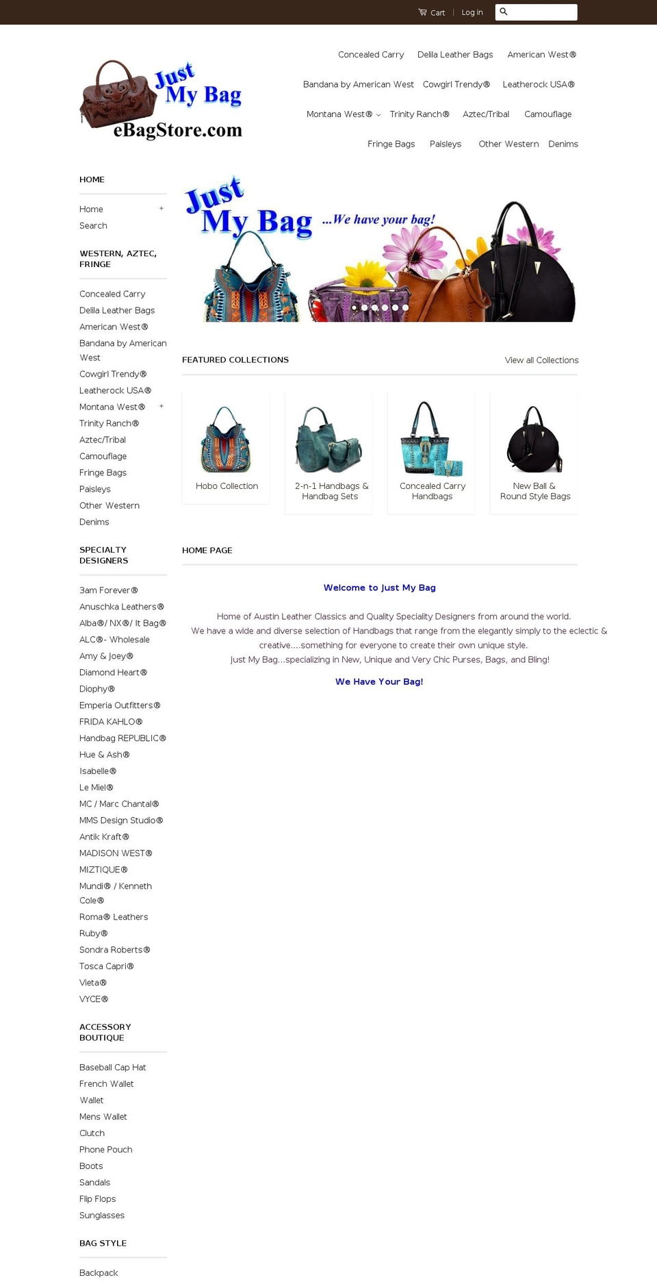 ebagstore.com — Shopify storefront screenshot