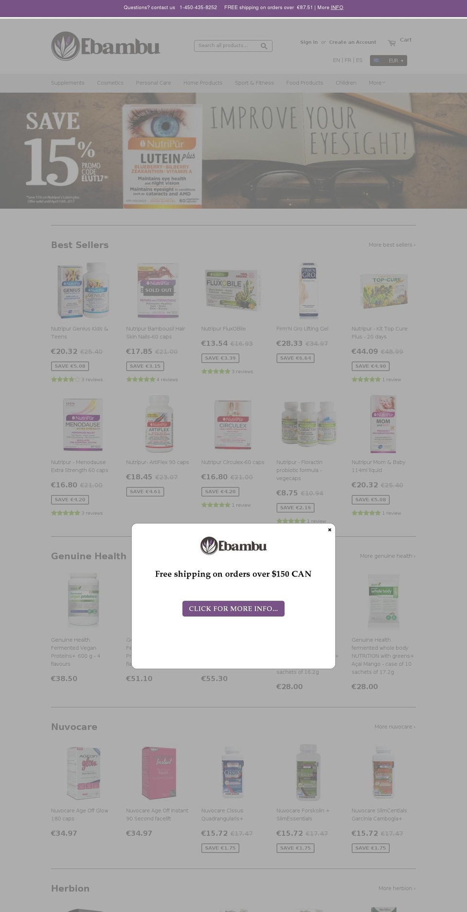 ebambu.ca shopify website screenshot