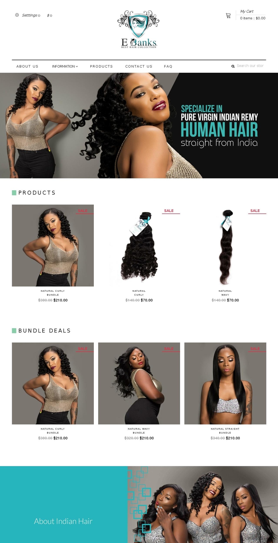ebanksbesthair.com — Shopify storefront screenshot